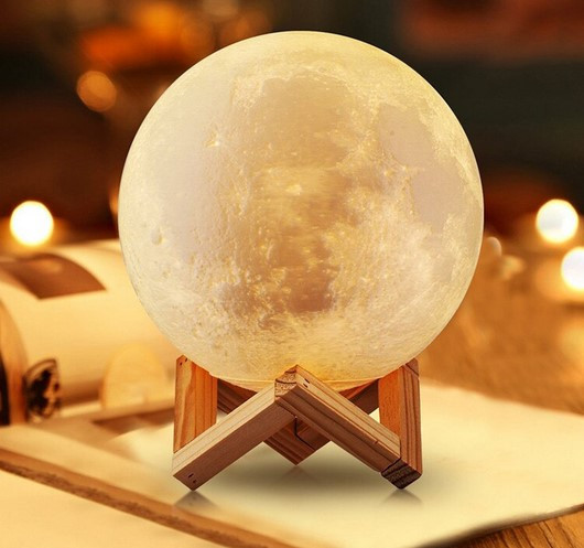 Настільний світильник Magic 3D Moon Light 18 см, 3d світильник місяць, Лампа нічник, 3d світильник місяць
