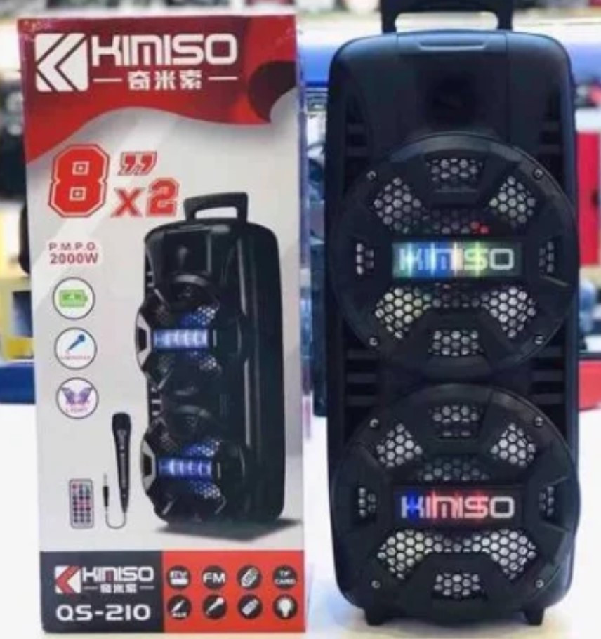 Колонка портативна акустична KIMISO QS-210 BT (8*2 "BASS), Блютуз колонка, Колонка для музики, Колонка для музики