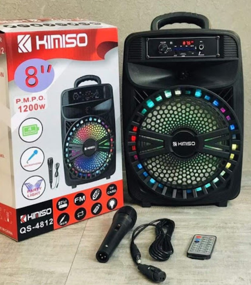 Колонка портативна акустична KIMISO QS-4812 BT (8 "BASS), Блютуз колонка, Колонка для музики, Колонка для музики