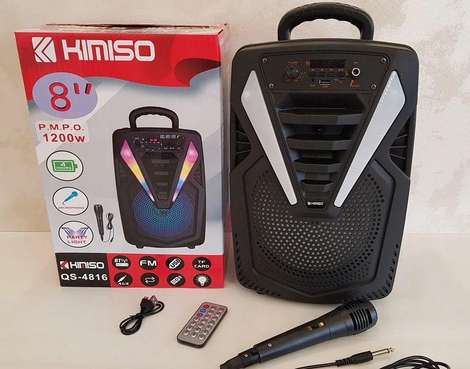 Колонка портативна акустична KIMISO QS-4816 BT (8 "BASS), Блютуз колонка, Колонка для музики, Колонка для музики