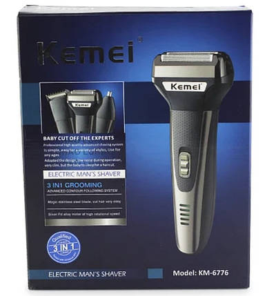 Електробритва Kemei KM-6776 3в1, Бритва-тример для чоловіків, фото 1