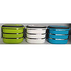 Термос харчовий ланч бокс пластиковий з залізної колбою 3 секції 2.2 л C-142 Lunch Box, фото 3