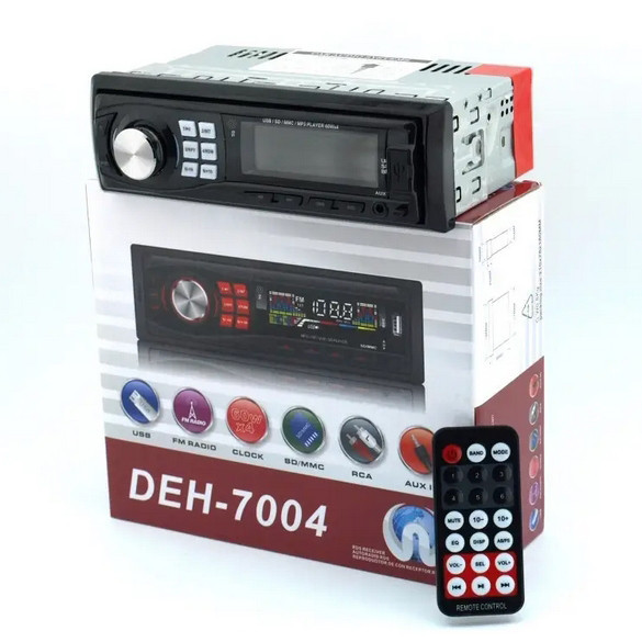 Автомагнітола зі знімною панеллю DEX 7004 (USB, SD, FM, AUX), Магнітола в машину, Автомобільна магнітола