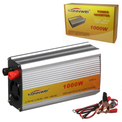 Перетворювач напруги KONNWEI 1000W 24V-220V, Інвертор в автомобіль, фото 1