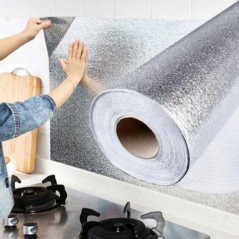 Купить Фольга стикер самоклеющаяся на кухню 2,0 м Серебро ...