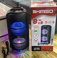 Колонка портативная акустическая KIMISO QS-211 BT (8*2"BASS) | Блютуз колонка | Колонка для музыки