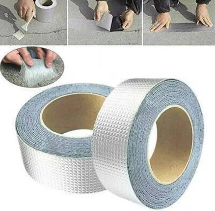 Надміцна липка стрічка (BUTYL SELF-ADHESIVE) шир. 5 см, товщ. 1.2 мм, довжина 10 м, фото 1