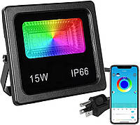 SMART LED прожектор 15W IP66 RGB bluetooth с приложением | Фонарь на улицу | Уличный светильник