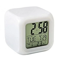 Часы Led Clock хамелеон CX 508 кубик | Часы, меняющие цвет | Часы с будильником и термометром