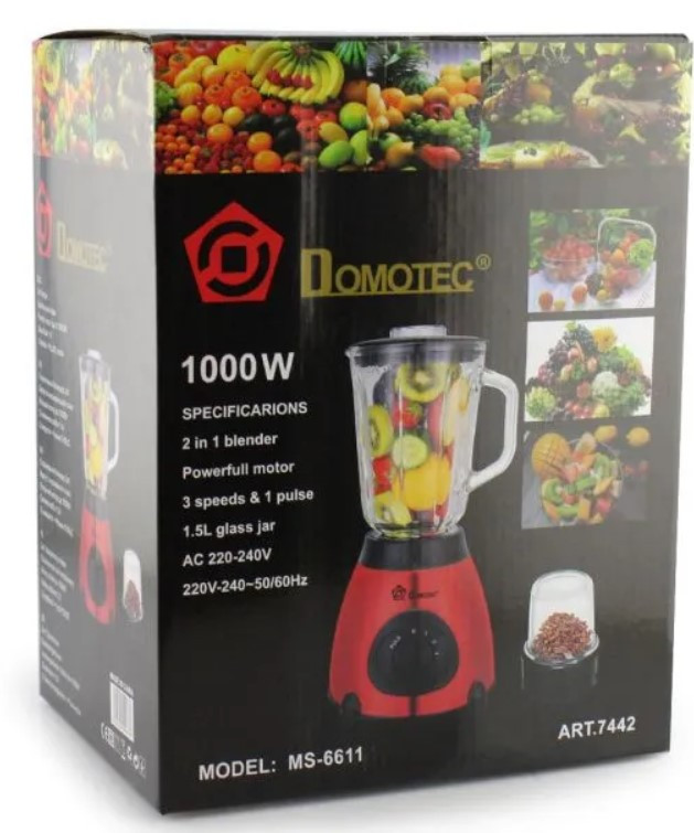Блендер MS 6611 Червоний 220V/1000W | Багатофункціональний блендер Подрібнювач продуктів - фото 1 - id-p1566521368