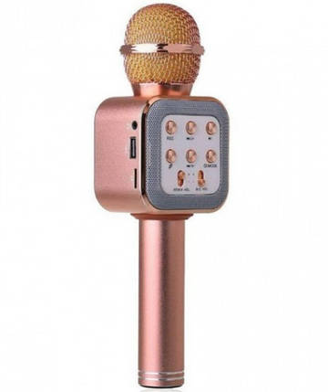 Мікрофон WS1818 Рожевий, Бездротовий Bluetooth караоке-мікрофон, фото 1