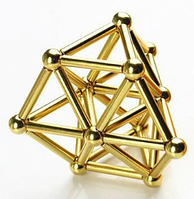 Нео куб стержни Золотой | Магнитный конструктор | Головоломка неокуб