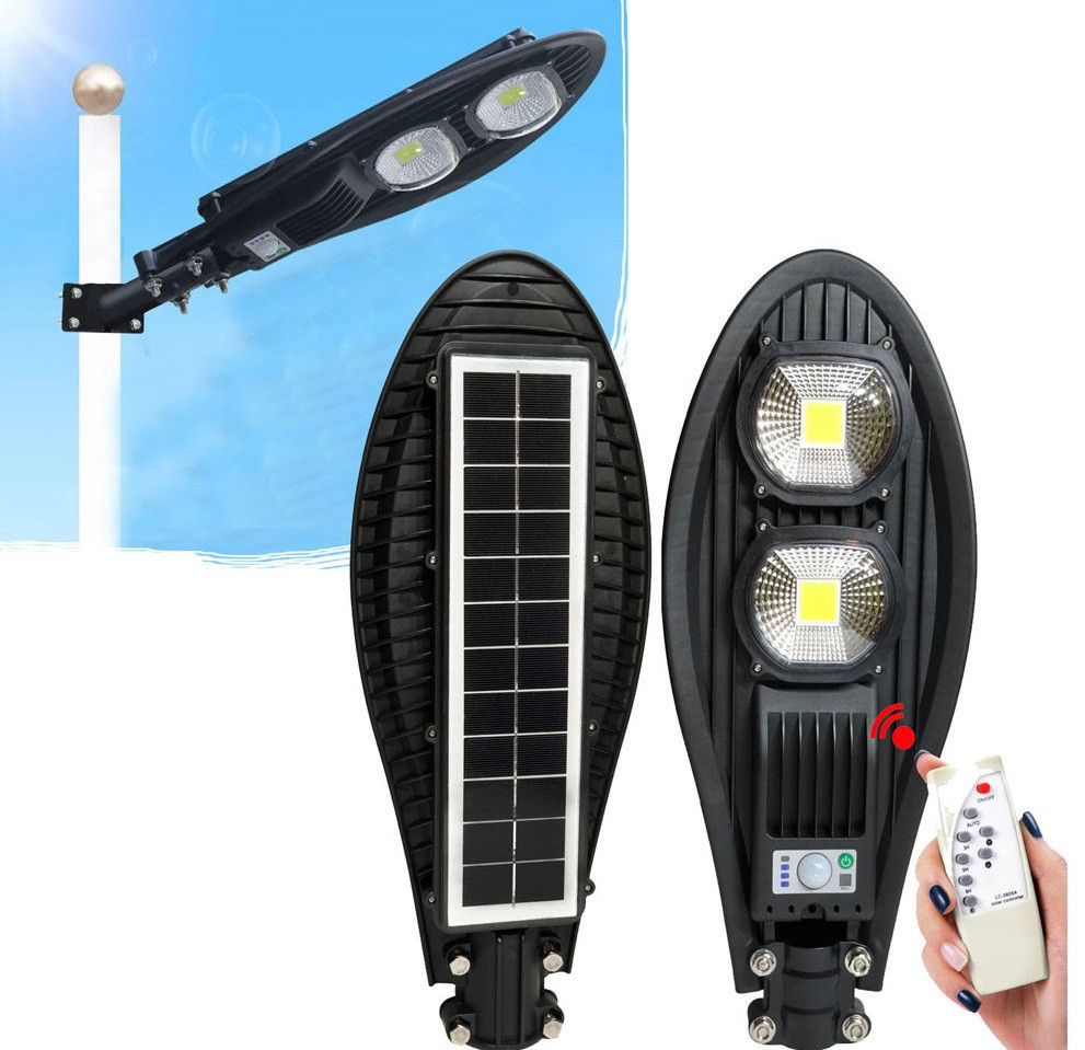 Вуличний ліхтар на стовп Solar Street Light 220W COB with remote (пульт), Ліхтар на сонячній батареї, фото 1