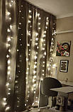 Світлодіодна гірлянда штора (LED), від 220 V, Жовта/ Гірлянда на вікно, фото 3