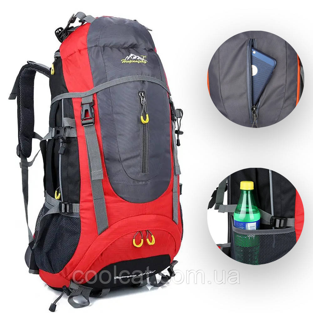 Похідний рюкзак на 60 л (60х30х30 см) Extreme 1909, Червоний / Рюкзак для туристів / Рюкзак для походів