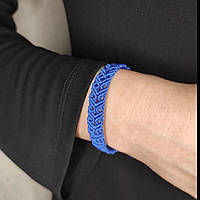 Жіночий браслет ручного плетіння макраме "Радко" CHARO DARO (синій)
