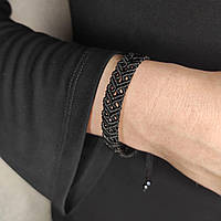 Жіночий браслет ручного плетіння макраме "Радко" CHARO DARO (чорний)