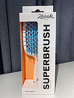 Расческа Janeke Superbrush With Soft Moulded Tips Белая с голубым
