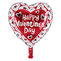 Куля фольгована серце "Happy Valentine's Day" (Китай)