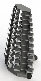 Стійка із хромованими гантелями, кутова SiverSport SVS-134.1