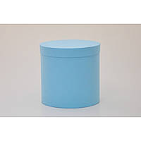 Подарочная коробка круглая с крышкой 15*17 см голубая