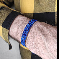 Чоловічий браслет ручного плетіння макраме "Радко" CHARO DARO (синій)