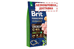 Brit Premium Adult ХL Брит пеміум ХЛ корм для гігінських порід собак від 45 кг, 15 кг.
