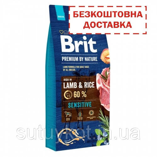 Сухий корм Brit Premium Sensitive Lamb Брит преміум Сенсетів для всіх ...