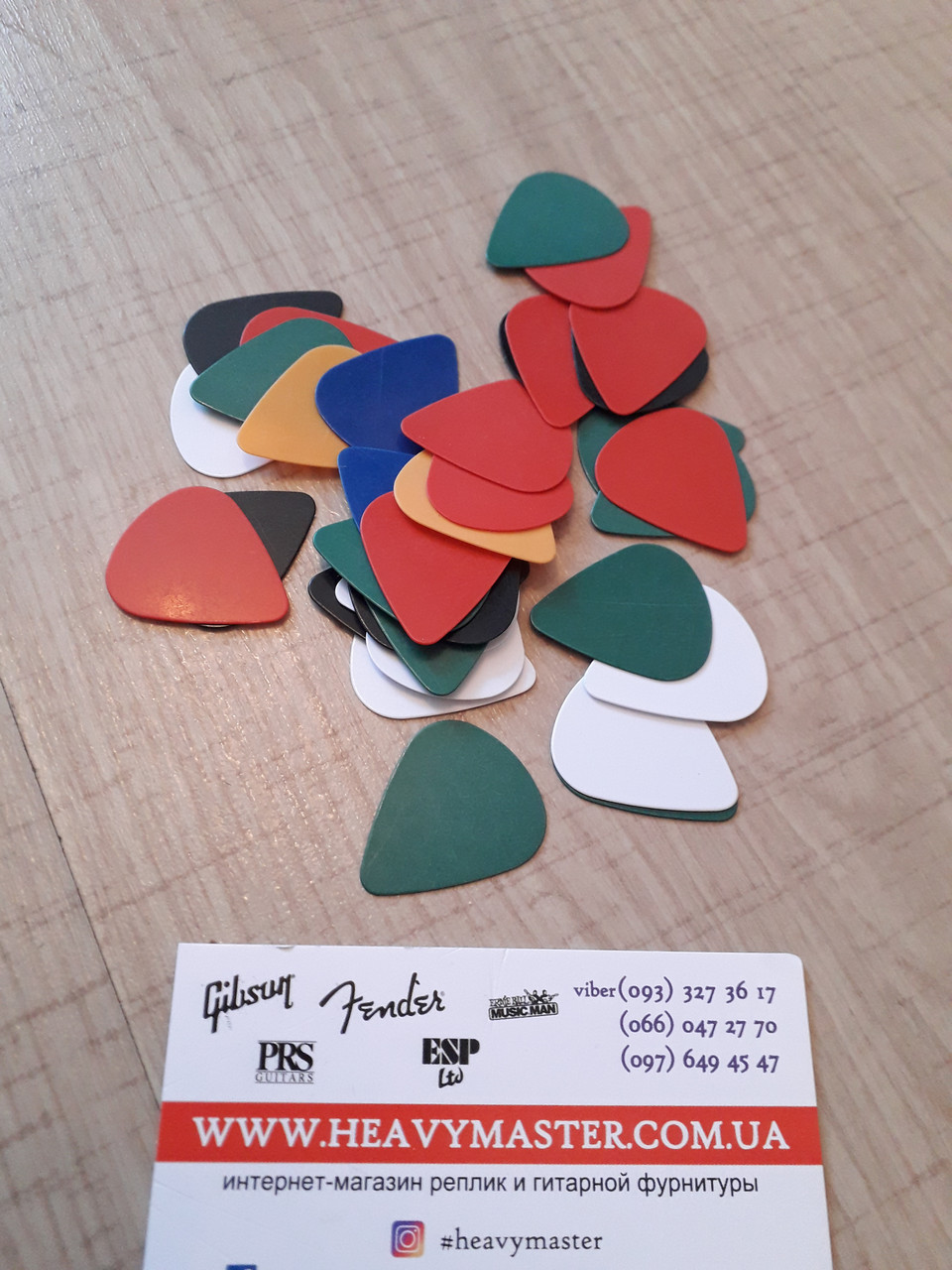 Медіатор медіатори звичайні різнобарвні 0,46 мм для гітари електрогітари, фото 1
