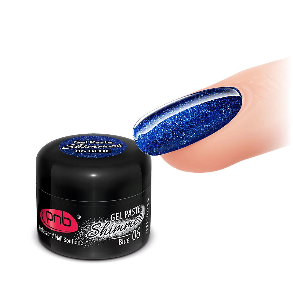 Гель паста із шиммером PNB Shimmer Gel Paste 06 (синя), 5 мл