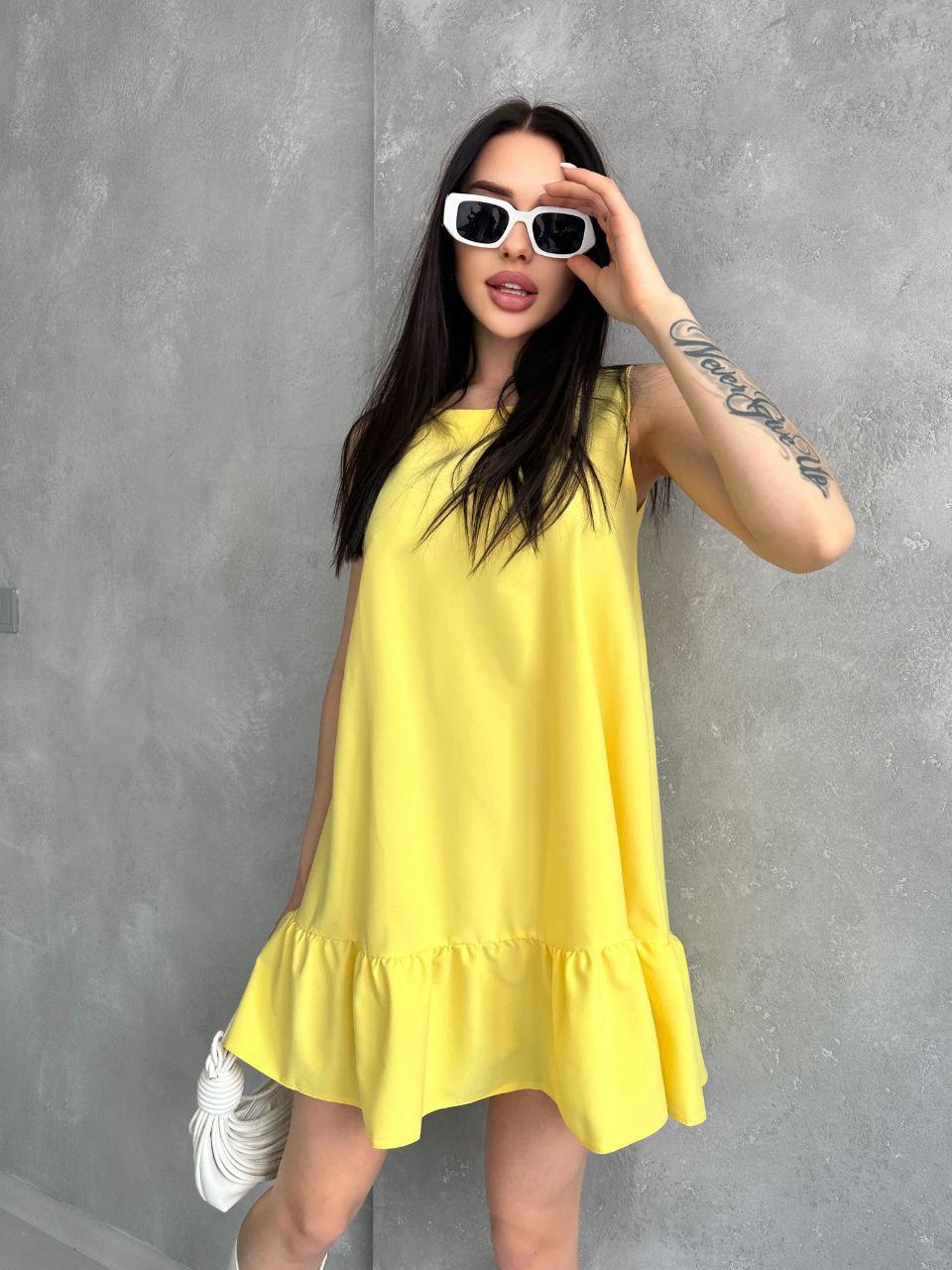 Стильне плаття сарафан на літо з воланом костюмка, фото 1