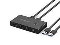 USB 3.0 Ugreen Комутатор KVM Ugreen USB 3.0 Switch Box (4 в 2) Чорний