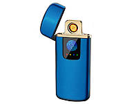 Зажигалка USB Touch ID электроимпульсная Синий