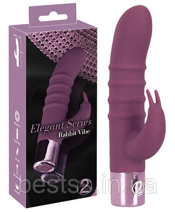 Вібромасажер із кліторальним стимулятором Elegant Series Rabbit Vibe, фото 1