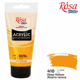 Фарба акрилова "ROSA Studio" Жовта темна 75 мл.