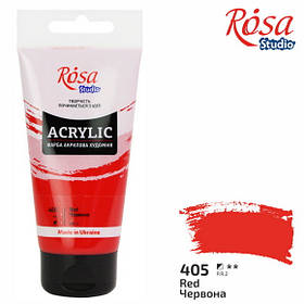 Фарба акрилова "ROSA Studio" червона 75 мл.