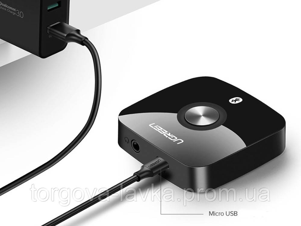 Аудио ресивер приемник звука Ugreen Bluetooth 5.0 3.5 мм Черный - фото 3 - id-p1804692158