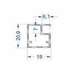 Алюмінієвий рамковий  профіль для меблевих фасадів ЗОЛОТО РОЖЕВЕ БРАШ