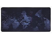 Коврик для мышки Карта Мира игровой 30 х 80 см Черный