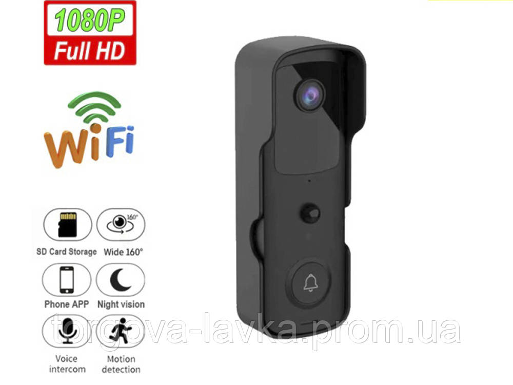 Дверной звонок с камерой Tuyasmart Wi-Fi и ИК-подсветкой 1080P HD Без звонка - фото 4 - id-p1804692480