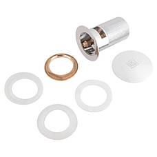 Сифон + донний клапан хром із переливом для раковини, Польща, фото 5