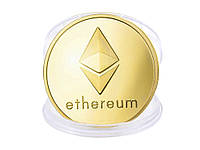 Монета Ethereum сувенирная криптовалюта Золотой