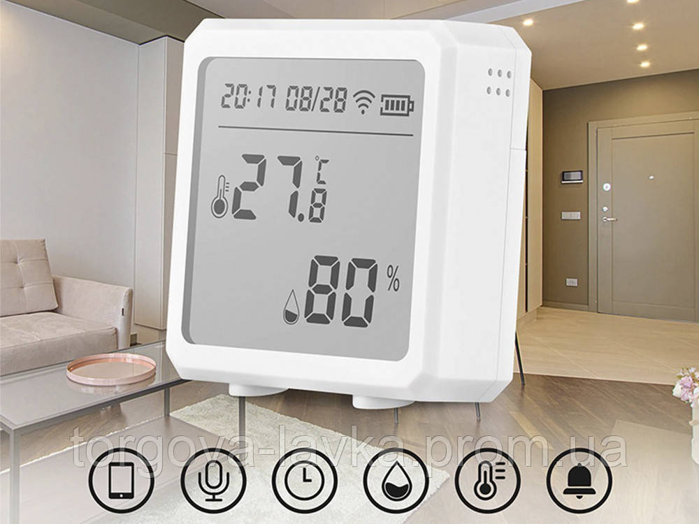 Умный термогигрометр Tuya Smart life Wifi с датчиком температуры и влажности Белый - фото 6 - id-p1804692721