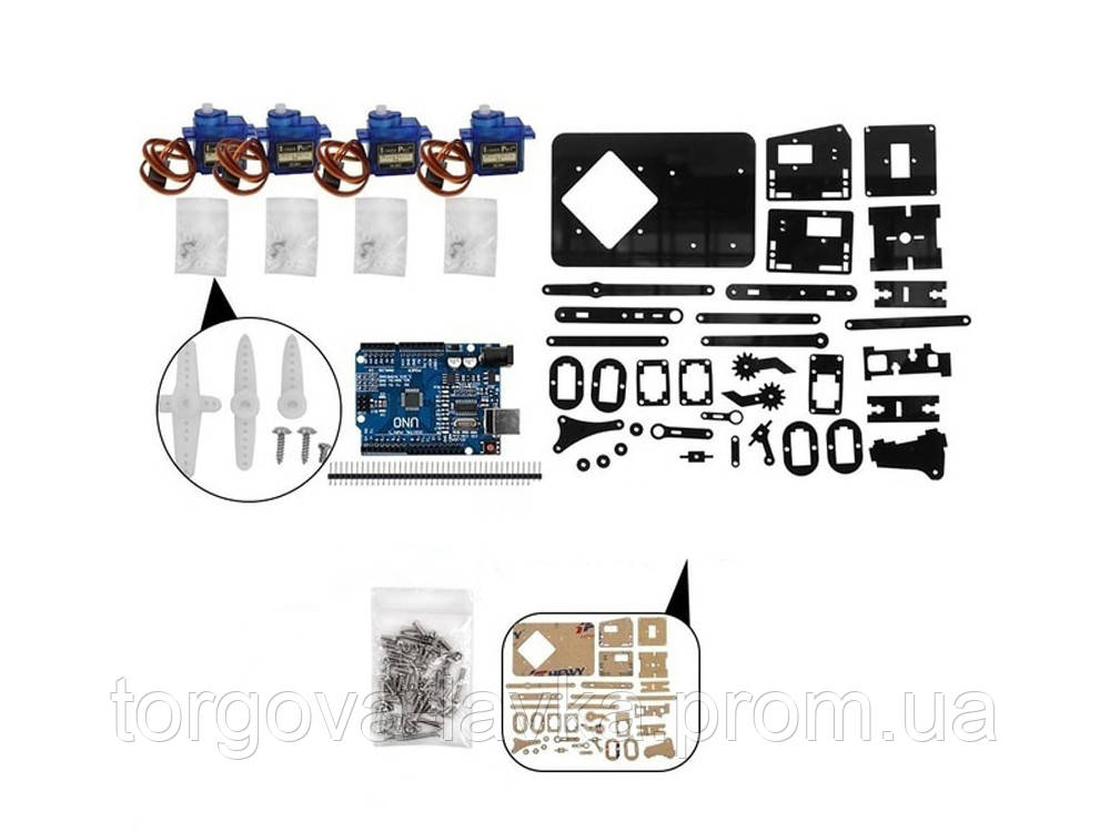 Комплект роботизированной руки DIY для Arduino R3 - фото 4 - id-p1804692724