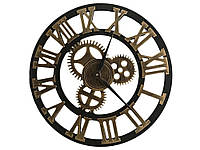 Часы настенные металлические в стиле лофт 40 см Gold