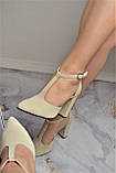 Замшеві відкриті туфлі на високих підборах, фото 6