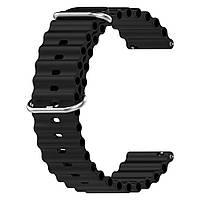 Ремешок силиконовый Primolux Ocean для часов Samsung Gear Sport SM-R600 - Black