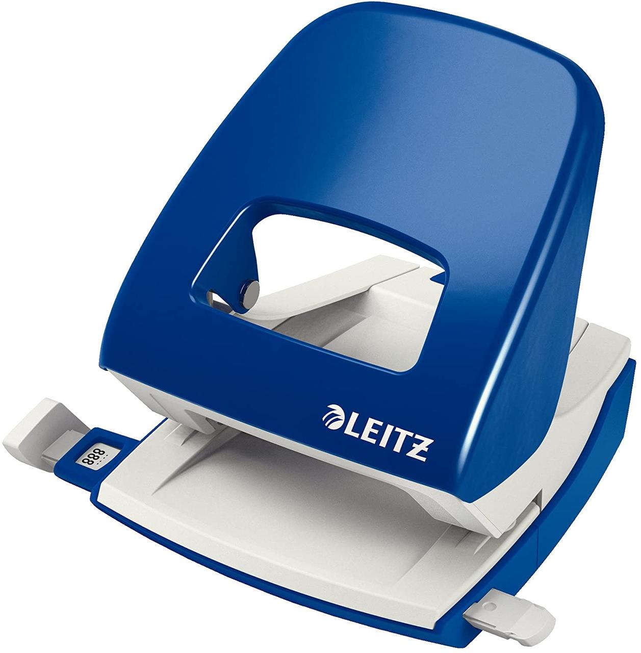 Діркопробивач Leitz NeXXt 30 аркушів упорна планка з інформацією про формат метал синій (50080035)