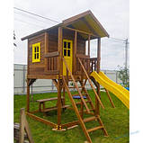 Будиночок дерев'яний із пластиковою гіркою для дітей Дача, фото 2