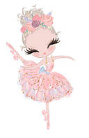 Наклейка для ростовой фигуры "Принцесса балерина цветы" 80х43см / интерьерная наклейка (без обреза)